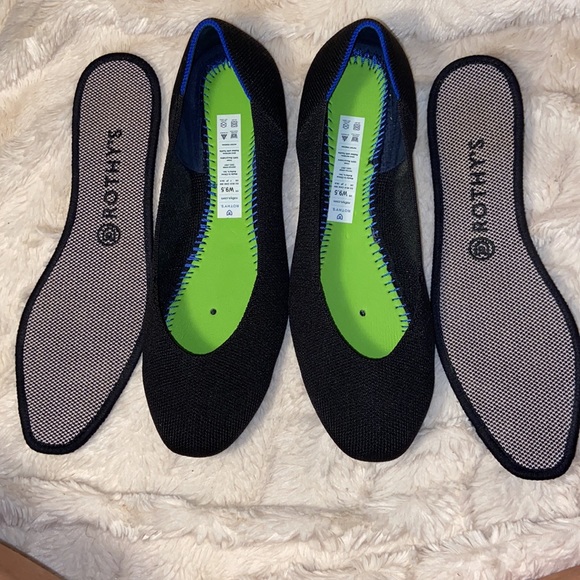 Like new Rothy's The Square Solid Black Blue Halo - Picture 9 of 11